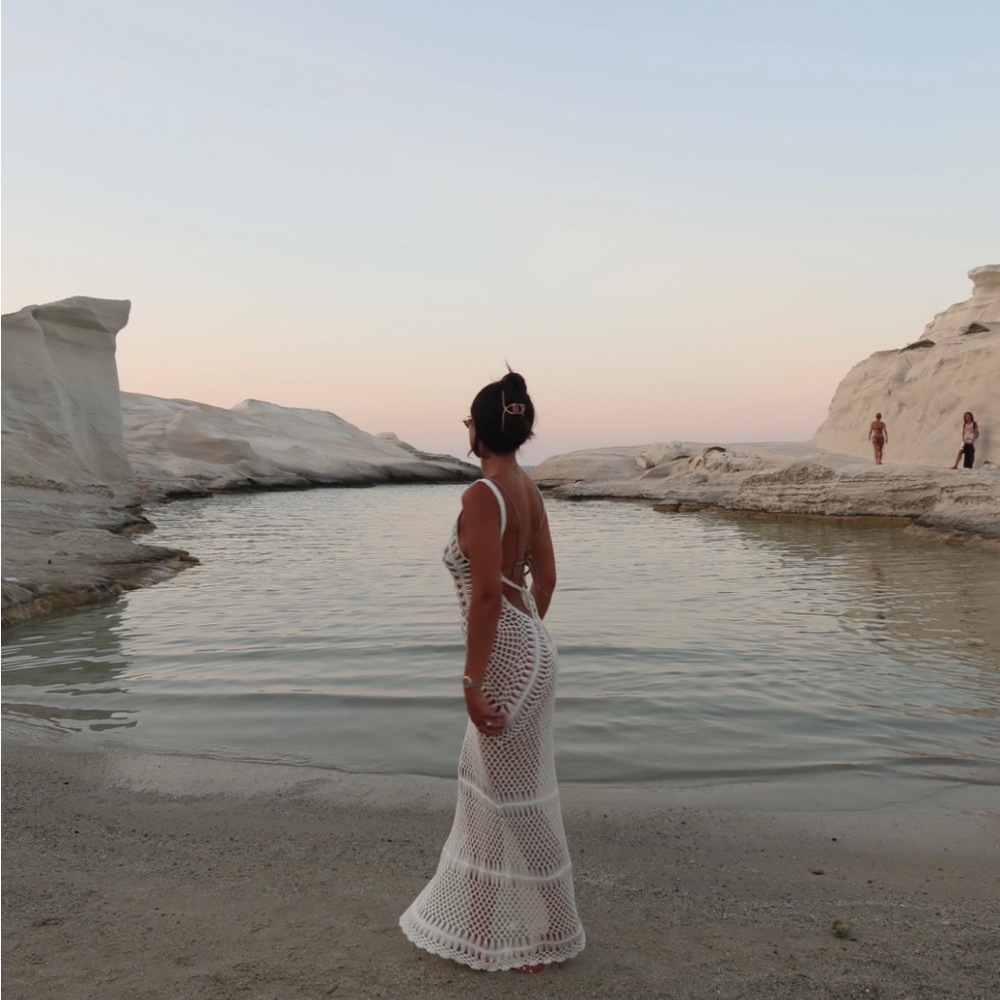 White Crochet Maxi Dress coverup